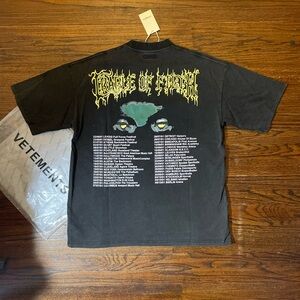 Vetements Cof Pandaemonaeon Oversized Tee Washed Black